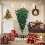 Árbol de Navidad artificial invertido con soporte verde 180 cm