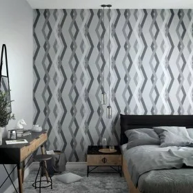 Topchic Gray and Black Graphic Lines Diamondss Wallpaper by Noordwand, Painted paper - Ref: Foro24-440464, Price: 24,51 €, Di...