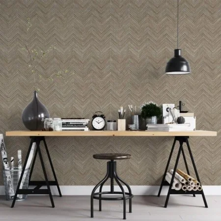 Noordwand Topchic Fischgrätenmuster braune Tapete von Noordwand, Bemaltes Papier - Ref: Foro24-440449, Preis: 34,52 €, Rabatt: %