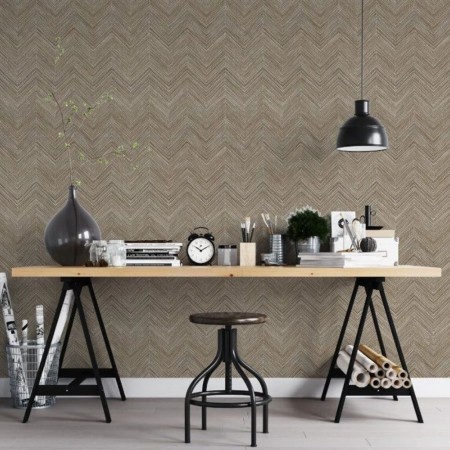 Noordwand Topchic Fischgrätenmuster braune Tapete von Noordwand, Bemaltes Papier - Ref: Foro24-440449, Preis: 34,51 €, Rabatt: %