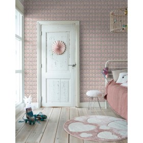 Good Vibes Papel de pared Hexagon Pattern rosa y m
