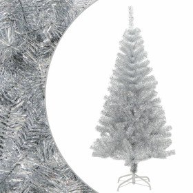 Árbol de Navidad artificial con soporte plateado PET 120 cm