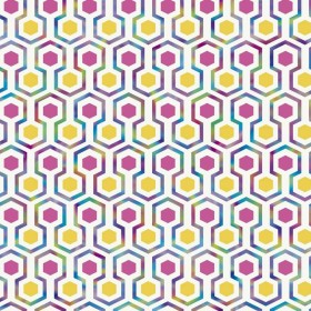 Good Vibes Papel de pared Hexagon Pattern rosa y amarillo
