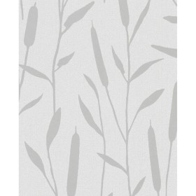 Topchic Papel de pared Reed Plumes gris metalizado