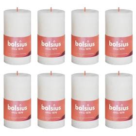 Bolsius Velas rústicas Shine 8 unidades perla suave 100x50 mm