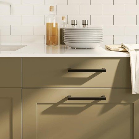 Tiradores para armarios 10 uds acero inoxidable negro 128 mm en Pomos y picaportes de armarios | Comprar online en Foro24