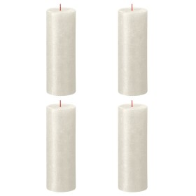 Bolsius Velas rústicas Shimmer 4 unidades marfil 190x68 mm