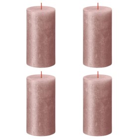 Bolsius Velas rústicas Shimmer 4 unidades rosa 130x68 mm