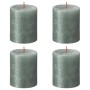 Bolsius Velas rústicas Shimmer 4 unidades azul óxido 80x68 mm