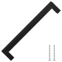 Tiradores para armarios 5 uds acero inoxidable negro 192 mm