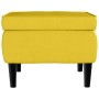 Taburete con patas de madera terciopelo amarillo