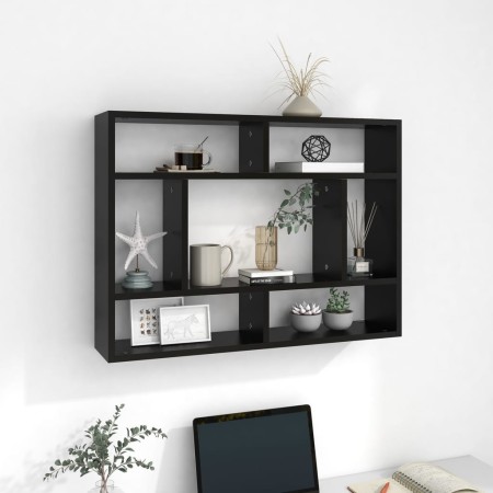 Schwarzes Wandregal aus Sperrholz, 75 x 16 x 55 cm von vidaXL, Regale und Regale - Ref: Foro24-803003, Preis: 36,08 €, Rabatt: %