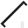Tiradores para armarios 5 uds acero inoxidable negro 224 mm