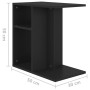 Mesa auxiliar de madera contrachapada negro 50x30x50 cm