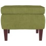 Taburete con patas de madera terciopelo verde claro