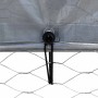 Jaula para perros con techo y puerta acero galvanizado plateado