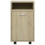 Zusatzgarderobe mit eichenfarbenen Sperrholzrädern 33x38x60 cm von vidaXL, Schließfächer und Lagerschränke - Ref: Foro24-8030...