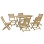 Juego de comedor para jardín 7 piezas madera maciza acacia