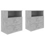 Mesitas de noche 2 unidades gris hormigón 50x32x60 cm de vidaXL, Mesitas de noche - Ref: Foro24-803281, Precio: 108,56 €, Des...