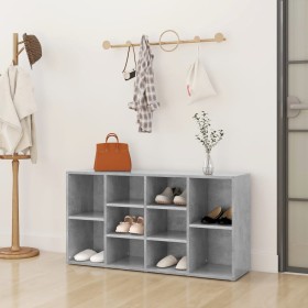 Banco zapatero madera contrachapada gris hormigón 103x30x54,5cm