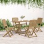 Juego de comedor de jardín 5 piezas madera maciza de acacia
