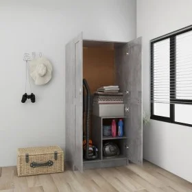 Concrete gray plywood cabinet 82.5x51.5x180 cm by vidaXL, Wardrobes - Ref: Foro24-803438, Price: 156,80 €, Discount: %