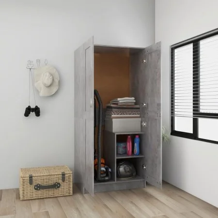 Concrete gray plywood cabinet 82.5x51.5x180 cm by vidaXL, Wardrobes - Ref: Foro24-803438, Price: 157,78 €, Discount: %