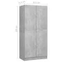 Concrete gray plywood cabinet 82.5x51.5x180 cm by vidaXL, Wardrobes - Ref: Foro24-803438, Price: 157,78 €, Discount: %