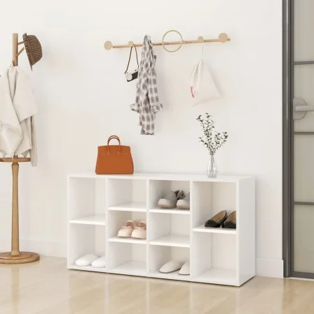 Weiße Schuhbank aus Sperrholz, 103 x 30 x 54,5 cm von vidaXL, Schuhregale und Schuhorganisatoren - Ref: Foro24-803290, Preis:...