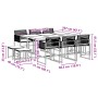 Set de comedor jardín 11 pzas con cojines ratán sintético negro