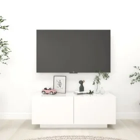 Fernsehmöbel aus weiß glänzendem Sperrholz 100x35x40 cm von vidaXL, TV-Möbel - Ref: Foro24-804442, Preis: 96,84 €, Rabatt: %