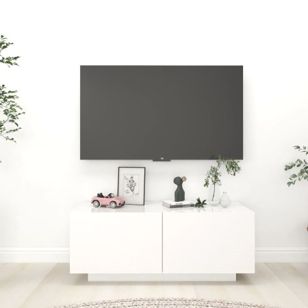 Fernsehmöbel aus weiß glänzendem Sperrholz 100x35x40 cm von vidaXL, TV-Möbel - Ref: Foro24-804442, Preis: 98,91 €, Rabatt: %