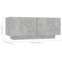 TV-Möbel aus grauem Beton-Sperrholz 100x35x40 cm von vidaXL, TV-Möbel - Ref: Foro24-804440, Preis: 54,66 €, Rabatt: %