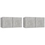 Hängende Wohnzimmermöbel 2 Einheiten betongrau 60x30x30 cm von vidaXL, TV-Möbel - Ref: Foro24-804521, Preis: 62,30 €, Rabatt: %