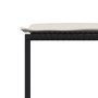 Set comedor de jardín con cojines 13 pzas ratán sintético negro