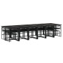 Set de muebles jardín 17 pzas con cojines ratán sintético negro