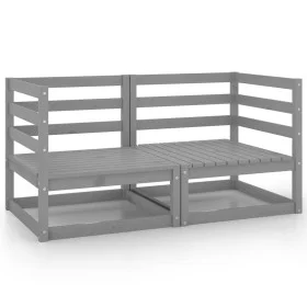 Garden corner sofas 2 pcs solid gray pine wood by vidaXL, Garden sets - Ref: Foro24-805677, Price: 99,64 €, Discount: %