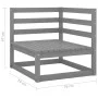 Garden corner sofas 2 pcs solid gray pine wood by vidaXL, Garden sets - Ref: Foro24-805677, Price: 99,64 €, Discount: %