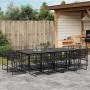 Set de comedor de jardín 13 pzas ratán sintético negro