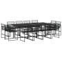 Set de comedor de jardín 13 pzas ratán sintético negro