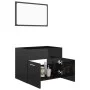 2-teiliges Badmöbel-Set aus schwarz glänzendem Holzwerkstoff von vidaXL, Badezimmermöbel - Ref: Foro24-804789, Preis: 50,81 €...
