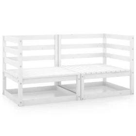 Corner garden sofas 2 units white solid pine wood by vidaXL, Garden sets - Ref: Foro24-805676, Price: 95,80 €, Discount: %