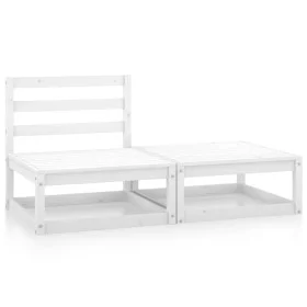 2-teiliges Garten-Lounge-Set aus weißem massivem Kiefernholz von vidaXL, Gartensets - Ref: Foro24-805696, Preis: 85,47 €, Rab...