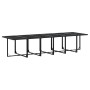 Set de comedor de jardín 17 pzas ratán sintético negro