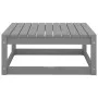 Garden stools with cushions 2 pcs solid gray pine wood by vidaXL, Modular outdoor sofas - Ref: Foro24-805742, Price: 110,30 €...