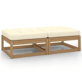 Garden stools with cushions 2 pcs honey brown pine wood by vidaXL, Modular outdoor sofas - Ref: Foro24-805743, Price: 110,30 ...