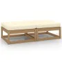 Gartenhocker mit Kissen 2 Stück honigbraunes Kiefernholz von vidaXL, Modulare Sofas für den Außenbereich - Ref: Foro24-805743...