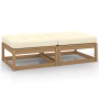 Gartenhocker mit Kissen 2 Stück honigbraunes Kiefernholz von vidaXL, Modulare Sofas für den Außenbereich - Ref: Foro24-805743...