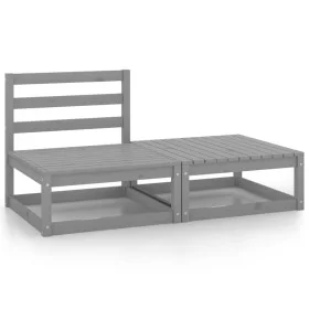 Gartenmöbel 2 Stück graues massives Kiefernholz von vidaXL, Gartensets - Ref: Foro24-805697, Preis: 87,80 €, Rabatt: %