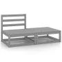 Muebles de jardín 2 piezas gris madera maciza de pino de vidaXL, Conjuntos de jardín - Ref: Foro24-805697, Precio: 87,80 €, D...
